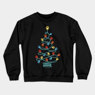 Cute Dog Paws christmas tree Crewneck Sweatshirt